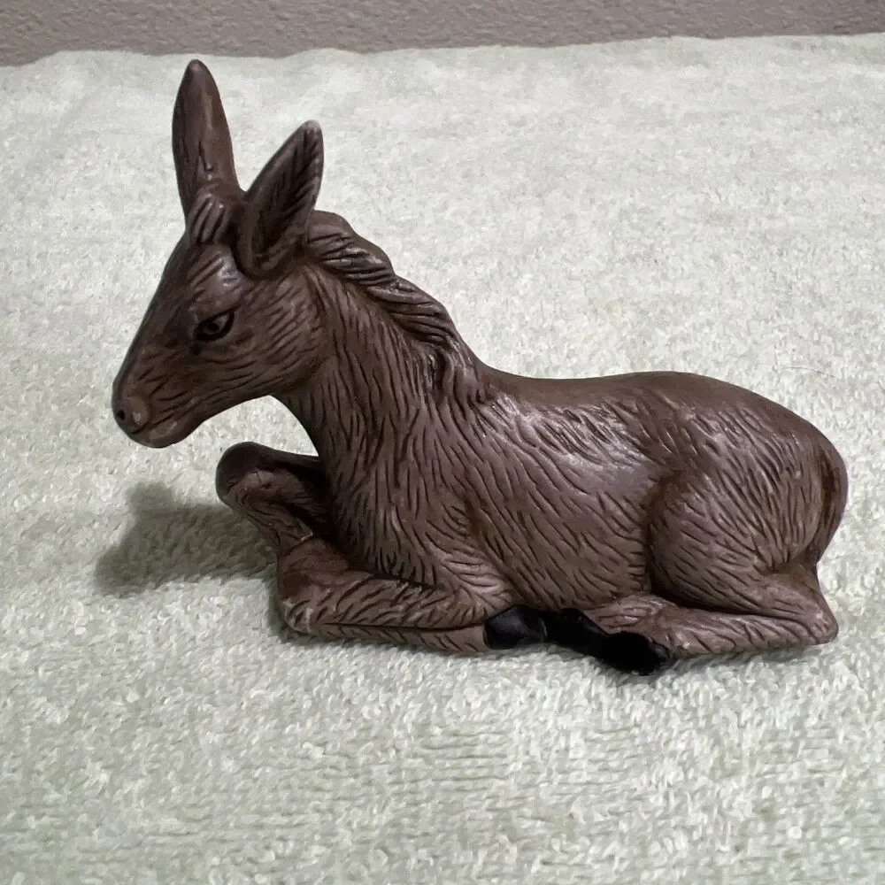 Danson Decor Nativity DONKEY REPLACEMENT Animal Hand Painted Porcelain